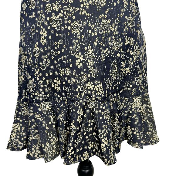 ZARA Basic Denim Z1975 Black & Tan Floral Brocade Cold Shoulder Mini Dress - Picture 10 of 12